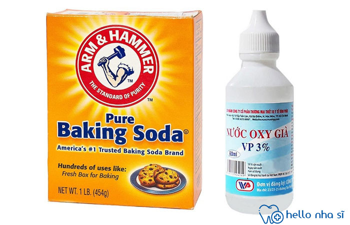 Tẩy trắng răng bị ố vàng bằng Baking soda và oxy già